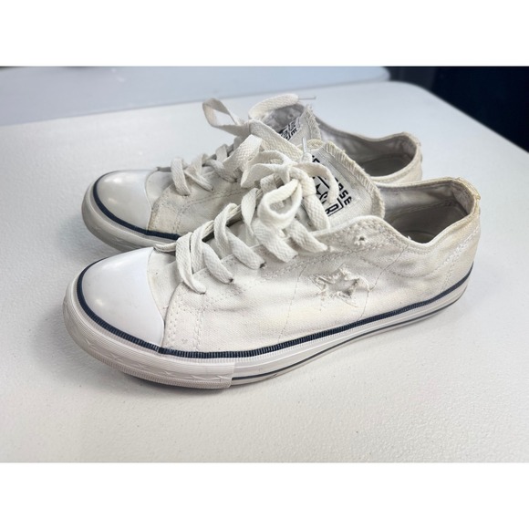 Converse One Star Low Top Sneakers White Canvas Lace Up Womens Size 8‎ Casual - Picture 2 of 7